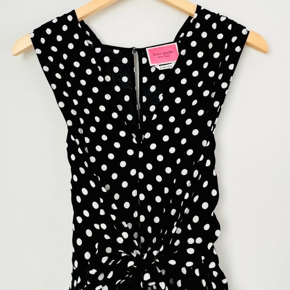 Kate Spade NWT Lia Dot Jumpsuit Wide Leg Black White Polka Dot Size 2 - Picture 6 of 11